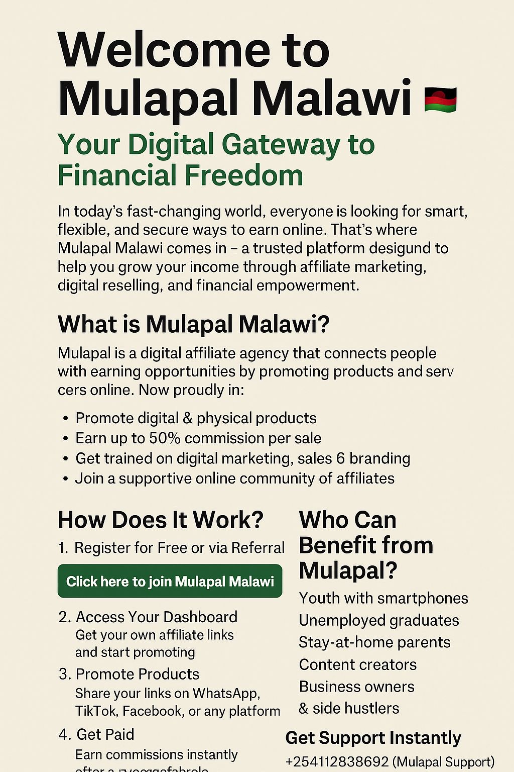 MULAPAL MALAWI CUSTOMER CARE CONTACT