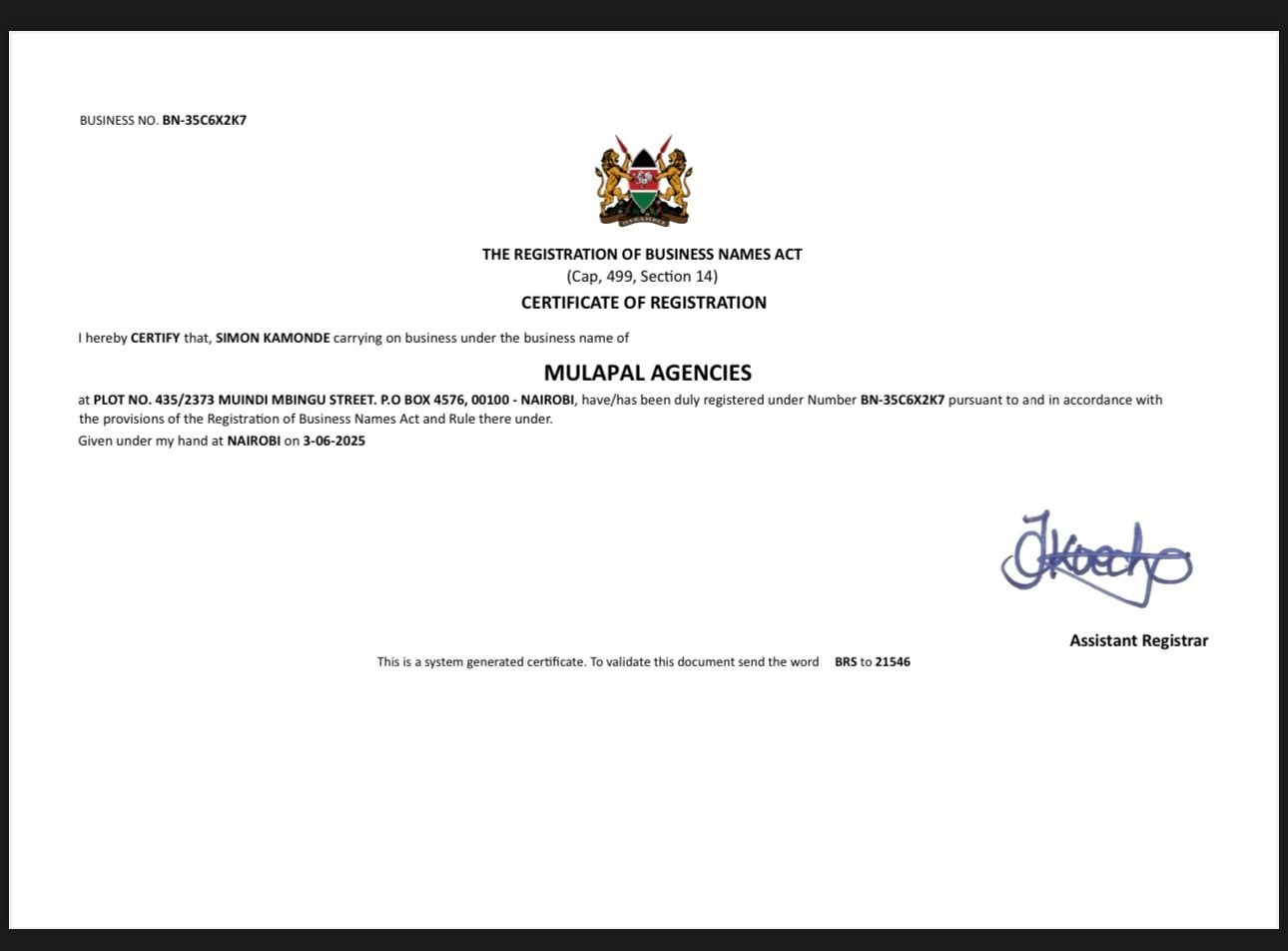 Mulapal Agencies legitimacy