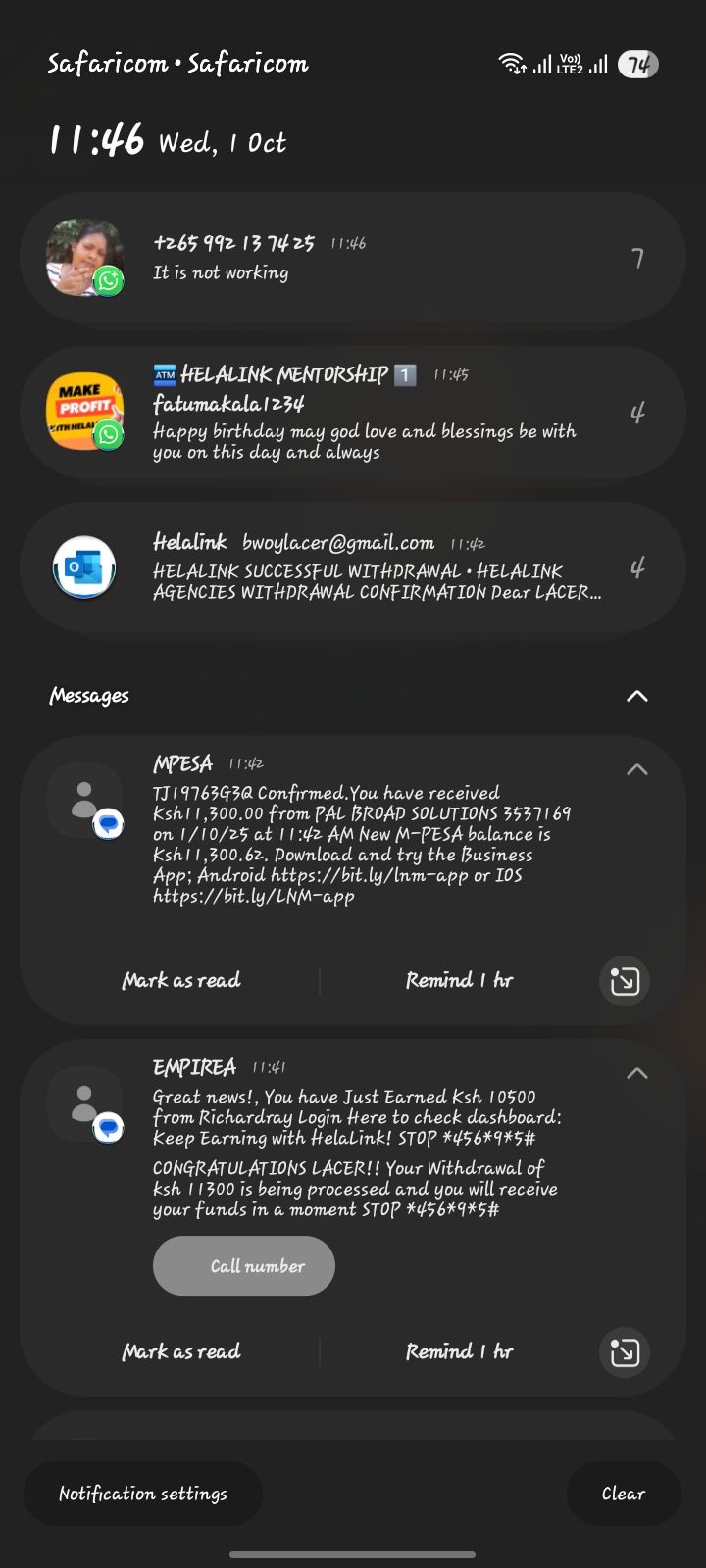 HELALINK WITHDRAWAL PROOF